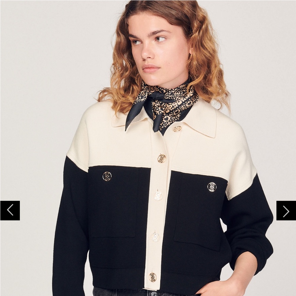 Sandro Oversized cropped coatigan